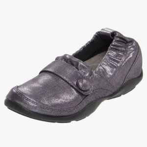 Dansko Carol Carol Sleep On Loafers Flats Pewter Leather Silver Grey 38 7.5-8